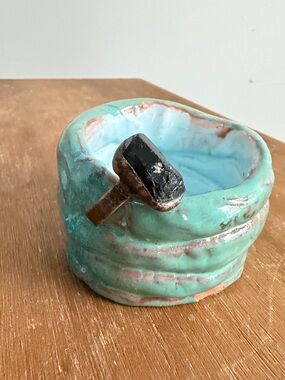 Bohemian Black Raw Tourmaline Statement Ring